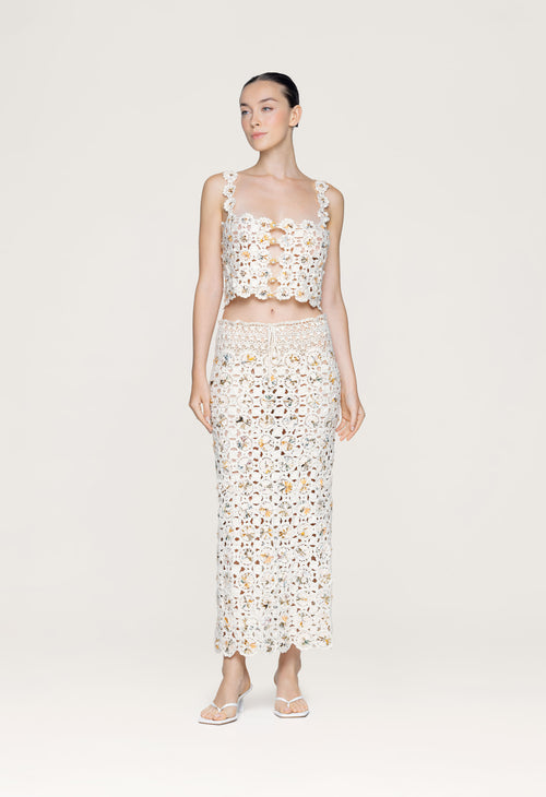 Main image -   Arroyo-Caracola-Embroidered-Maxi-Skirt-13452