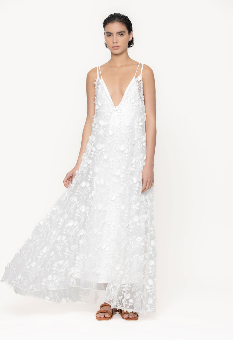 Hierbaluisa-Diente-De-Leon-Organza-Maxi-Dress-11263 - 3