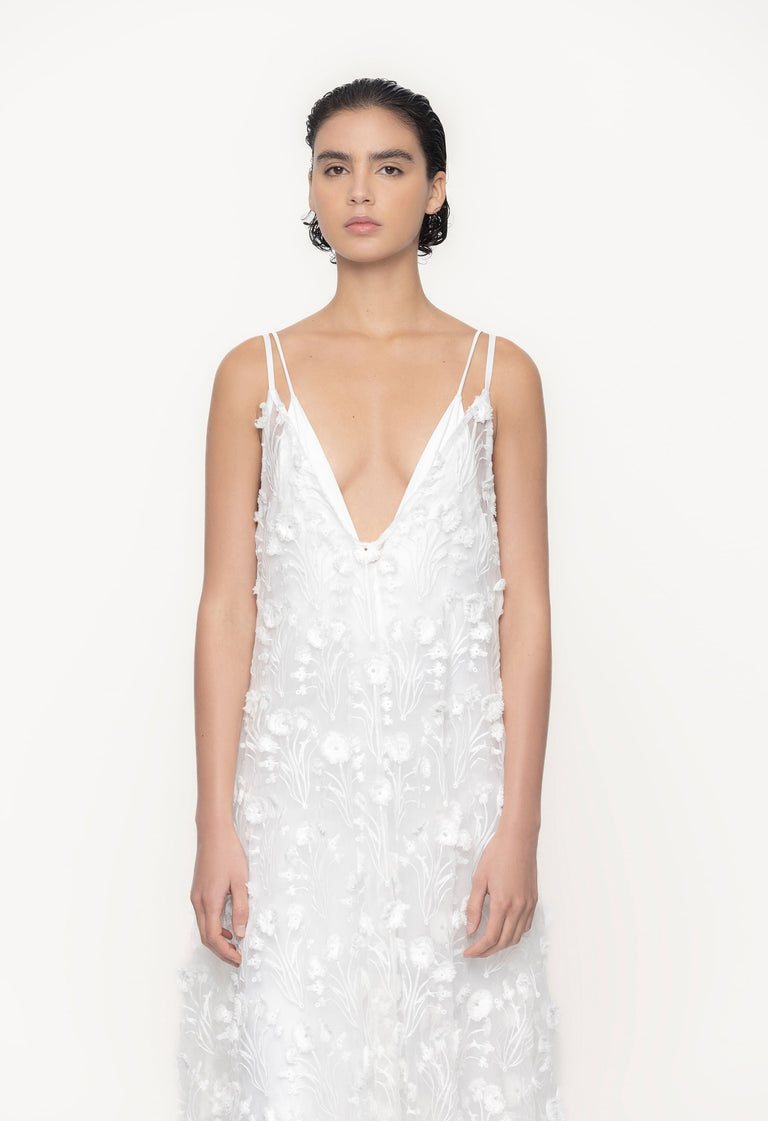 Hierbaluisa-Diente-De-Leon-Organza-Maxi-Dress-11263 - 4
