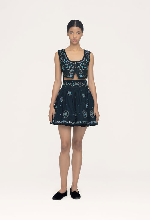 Main image -   Nori-Relicario-Embroidered-Mini-Skirt-14229