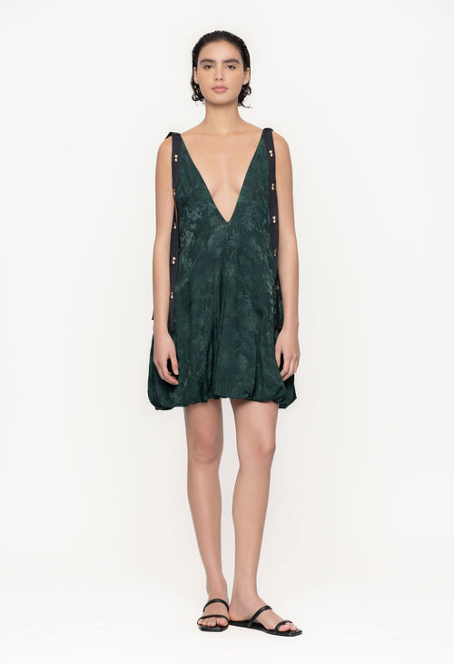 Main image -   Sauco-Diente-De-Leon-Musgo-ViscoseJacquard-Mini-Dress-11256