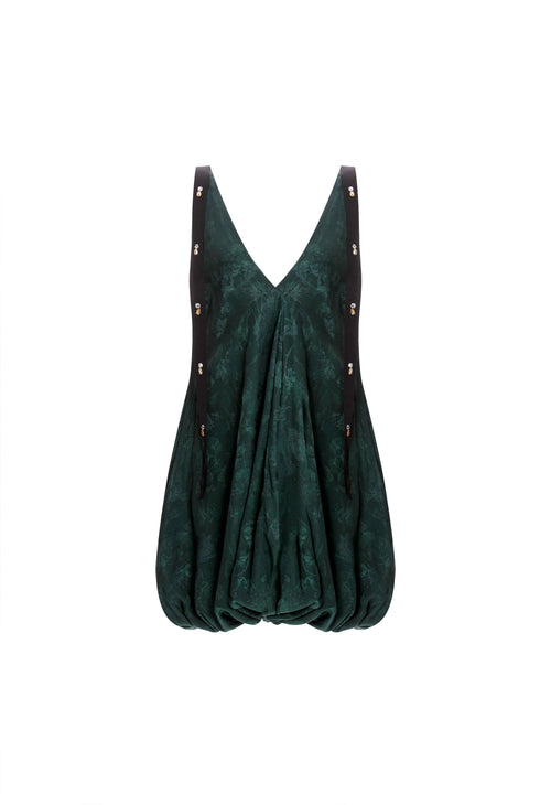 Hover Alternative image -   Sauco-Diente-De-Leon-Musgo-ViscoseJacquard-Mini-Dress-11256-HOVER