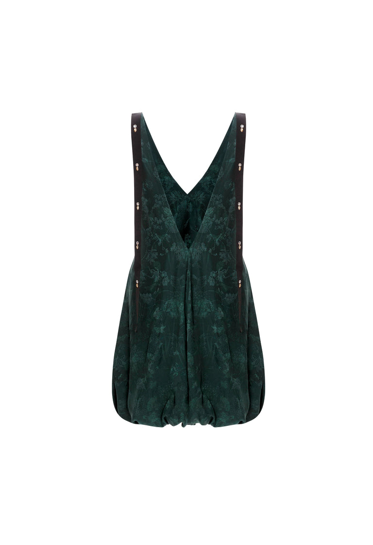 Sauco-Diente-De-Leon-Musgo-ViscoseJacquard-Mini-Dress-11256 - 4