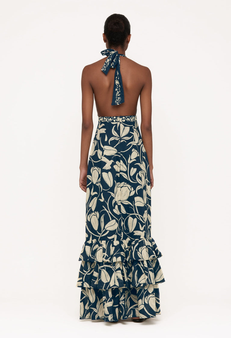 Magnolia-Flora-Hand-Embroidered-Linen-Maxi-Dress-12058 - 2