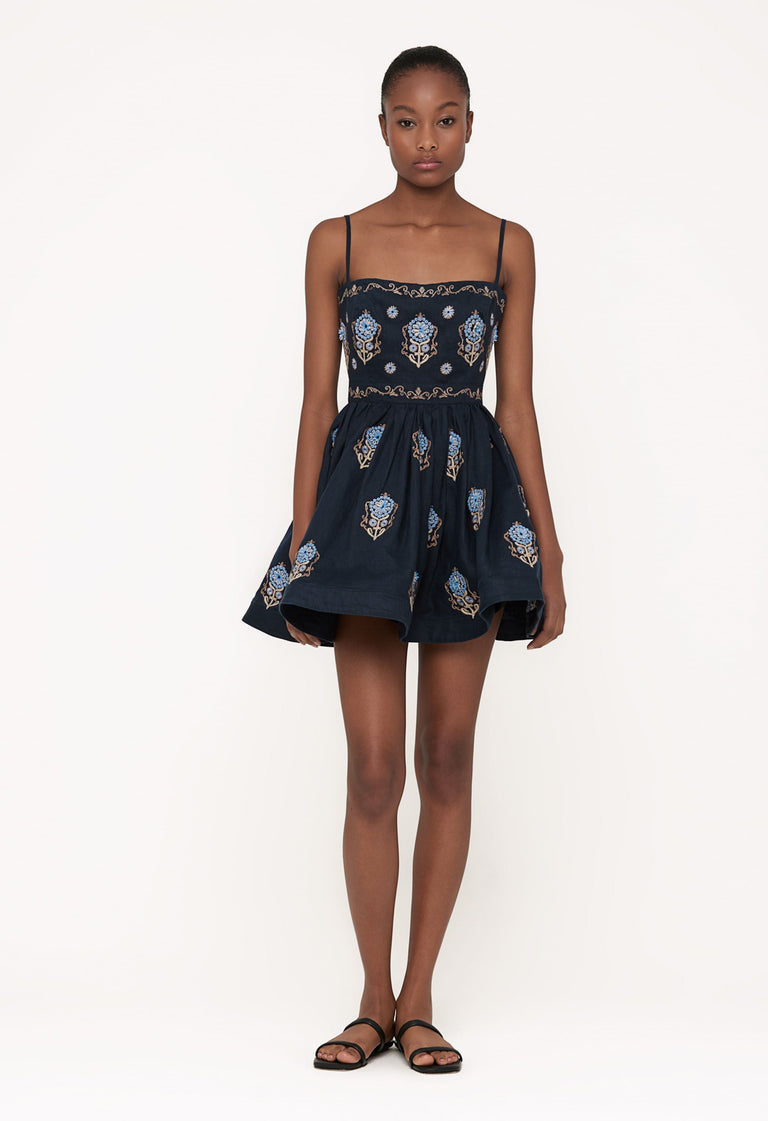 Sapucai-Mosaico-Hand-Embroidered-Linen-Mini-Dress-11962 - 1