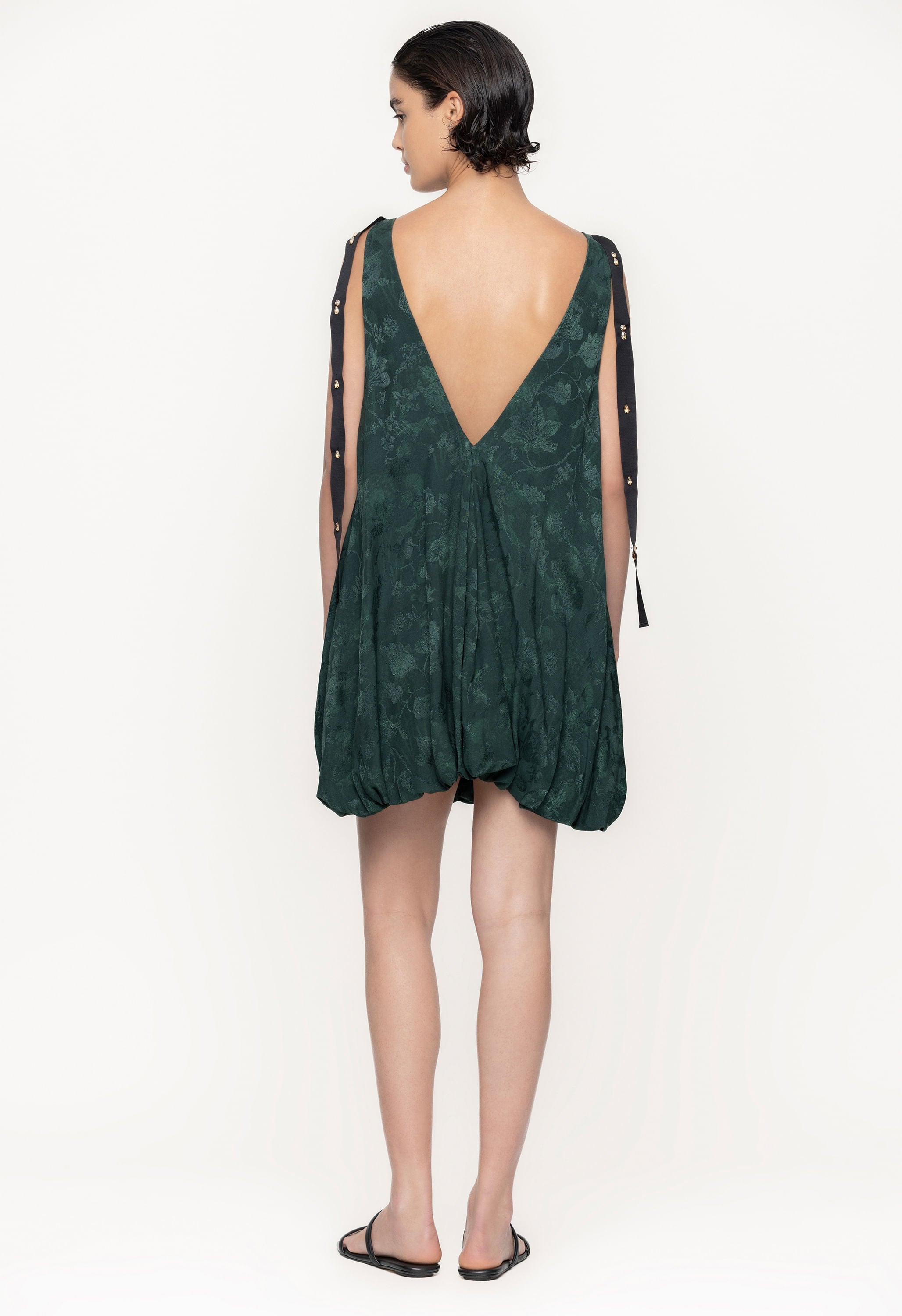 Sauco-Diente-De-Leon-Musgo-ViscoseJacquard-Mini-Dress-11256